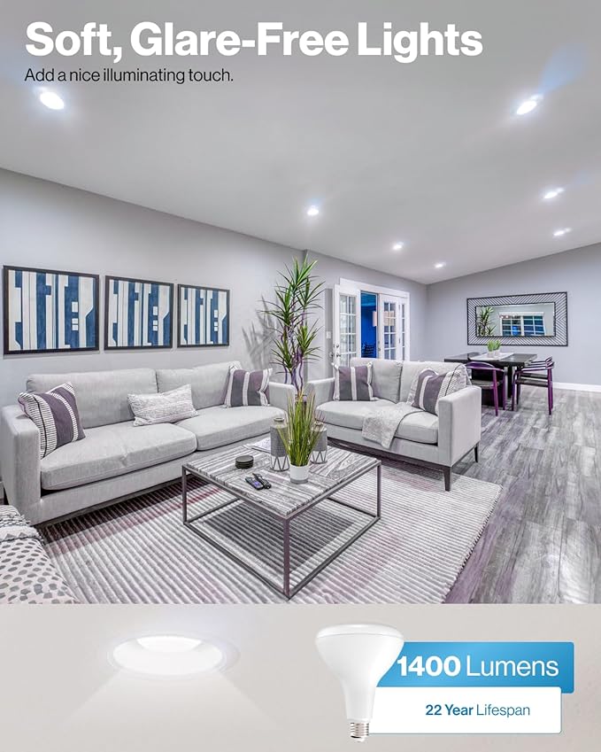 Sunco 16 Pack BR40 LED Light Bulbs, Indoor Flood Lights, Recessed Can Light Bulb, 1400 LM, 17W (100W Equivalent), 6000K Daylight Deluxe, Dimmable, E26 Base, for Home, Bedroom, Kitchen UL.