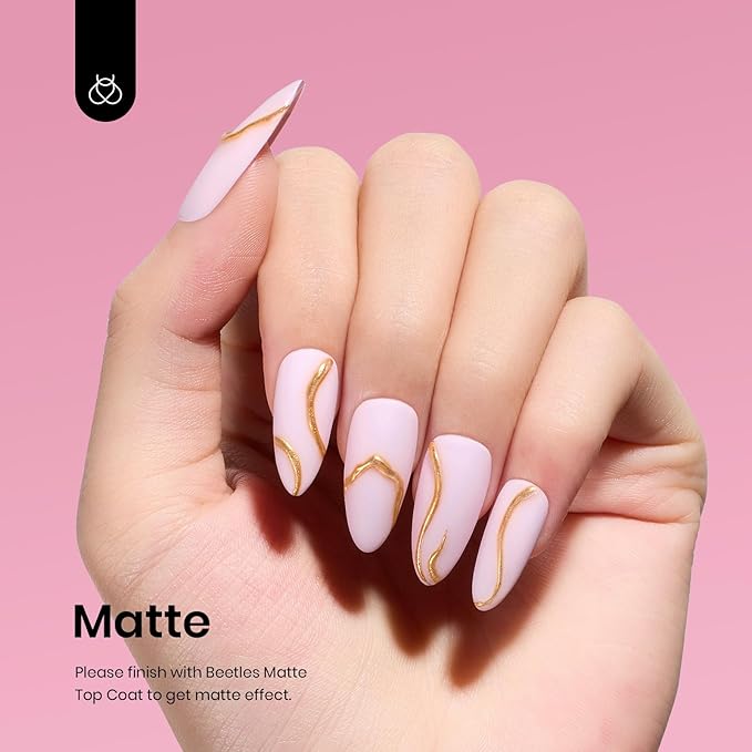 Beetles Pink Gel Polish - Barely Pink 15ML/0.51Fl Oz, Light Pink Gel Nail Polish, Soak Off UV LED Lamp Nail Art, Long-Lasting Manicure Salon DIY Home Easter Spring Nails - Gifts for Her