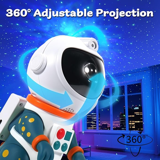 LOVME Galaxy Star Projection Night Light, Dinosaur Astronaut Space Projector with 8 Modes Starry Nebula Effects, Timer & Remote Control, Bedroom Ceiling Decor for Kids, Christmas Birthday Gift(Blue)