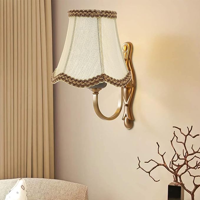 ARTIBETTER Lamp Covers for Table Lamps, Clip on Lamp Shade, Upside Down Lampshade for Vintage Lamp, Small Lampshade with Bulb Clip, Lamp Shade for Vintage Lamp, Pleated Lamp Shade