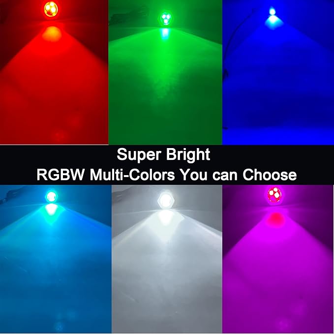 2 Pcs Standard 1/2in NPT Boat Drain Plug Light IP68 Waterproof RGB Underwater Boat Trailer Light with APP RF Remote Control for Fishing Swimming Divinng, Smart Cooling System,4100LM