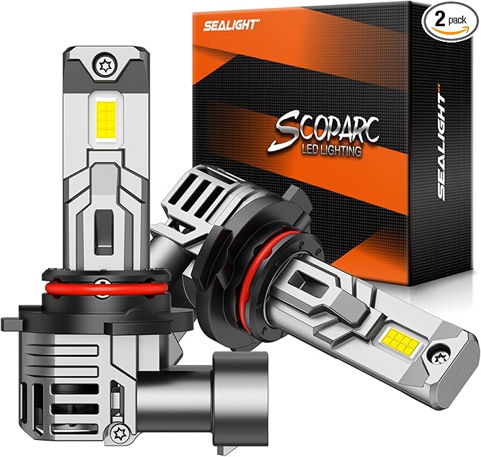 SEALIGHT 9006 Bulbs, 30000LM 6500K Fog Bulbs 1:1 Mini Size with Cooling Fan, HB4 for Powersports ATV/UTV, 3 Mins Plug-N-Play, Pack of 2