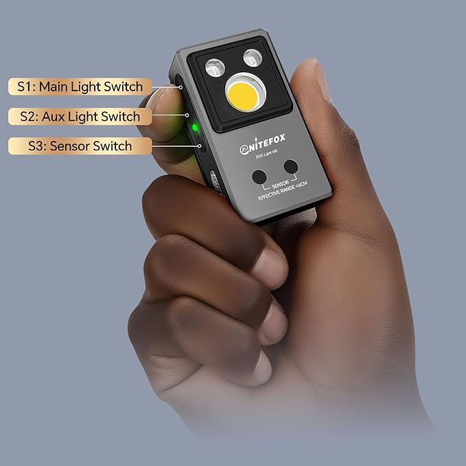 Clip-on Light EDC Flashlight Multi-purpose Clip light, 5 Light Sources White Red Blue RGB UV Lights All In One, Strong Clip Magnetic Sensor Hands Free for Outdoor Indoor Portable Lighting
