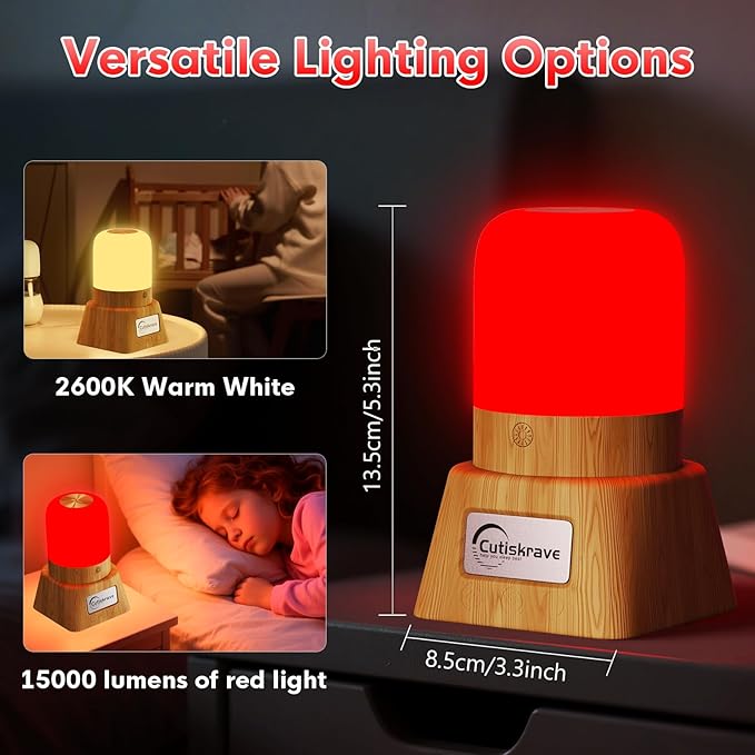 Red Light Night Light Lamp for Sleep,Red Nightlight Desk Lamp with 670nm Wavelength,Touch Remote Control Reds Light for Sleep Lamp Backed by Science,for Deep Relaxation Travel Meditation and Yoga