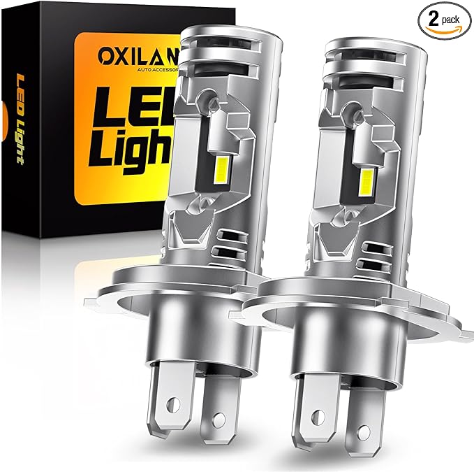OXILAM H4 9003 Light Bulbs, 36000LM 800% Brightness, 6500K Daylight White, Quick Installation HB2 Fog Light Bulbs, Pack of 2