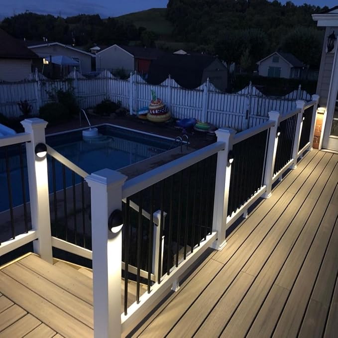 LED Low Voltage Deck Lights 3.74 Inch Landscape Lighting Fence Lights 2700K 180LM 12-24V AC/DC Aluminum Oil Rubbed Bronze Outdoor Step Light 2.5W IP65 with Wire Nuts 4FT Corded, 12 Pack