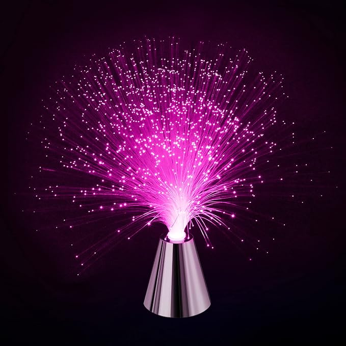 Sensory Fiber Optic Lamp - LED Color Changing with Cone Base - Fiber Optic Lights with Battery Powered - Calming Mood Night Light …