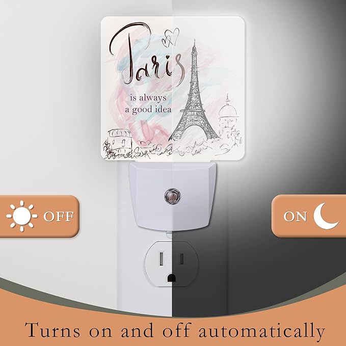 Eiffel Tower Night Light,Paris Night Lights Plug into Wall for Boys Girls Bedroom Decorative Half Round Nightlight Led Lamp 0.5W Sleep Friendly