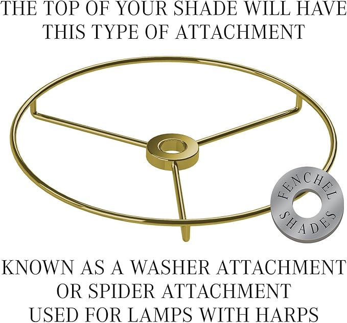 FenchelShades.com Lampshade 9" Top Diameter x 16" Bottom Diameter x 15" Slant Height with Washer (Spider) Attachment for Lamps with a Harp (Linen Plum)