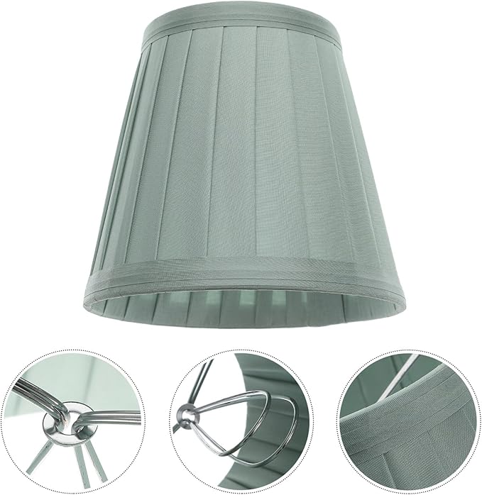 Small Lamp Shade - Clip On Bulb Lampshade Fabric Lampshade Mini Lamp Shade Replacement Lamp Shades for Table Lamps, Floor Lamps, Wall Lamps, 5x5x3 Inch, Green