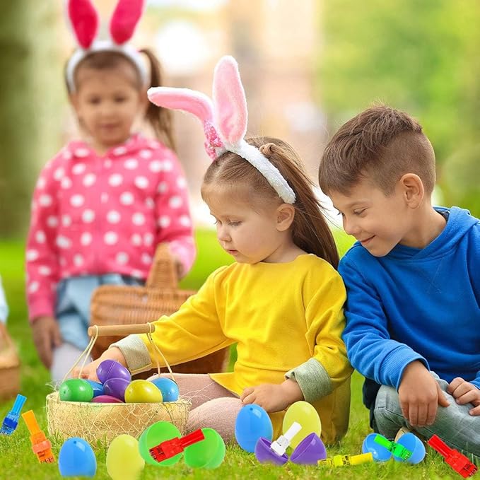 30 Pack Easter Eggs Fillers with Finger Lights, Easter Toys Glow In The Dark Easter Basket Stuffers for Boys Girls, Non Candy Easter Gifts for Kids Party Favors Classroom Prize