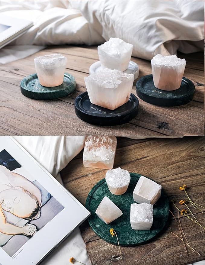 Nature Crystal Passive Diffuser Stone Essential Oil Diffuser Hand Carved Selenite Stone Diffuser - Perfect for Meditation Reflection Bedroom Decoration (1 Piece, Cylinder Diffuser)