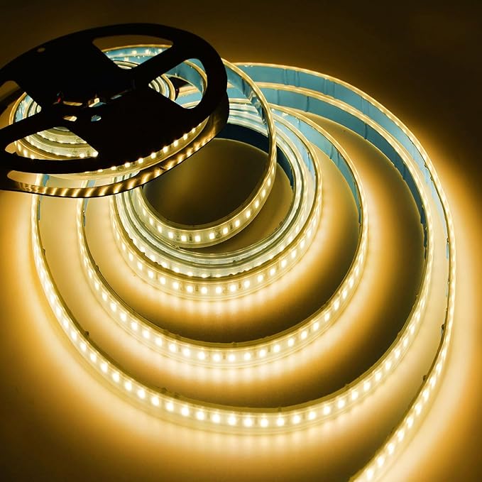 SUYOOULIN LED Strip Lights, 30000LM AC110V/120V 33ft/10m SMD 2835 1200 LEDs Light Strips, High Voltage Flexible Tube Waterproof IP67 LED Ribbon for Home Kitchen Decor(Warm White 3000K)