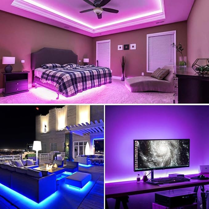 Battery Powered Led Strip Lights, 5050 2M/6.6FT, Flexible Color Changing RGB LED Light Strip, 60 LEDs 5V Battery-Powered with Controller. (1)