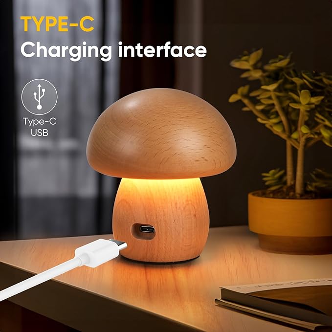 Portable Cordless Rechargeable Battery Operated Lamp,Stepless Dimming, Small Table Lamp Portable Night Light, Dimmable Touch Control Warm LED Light for Bedroom, Nursery, Patio Decor