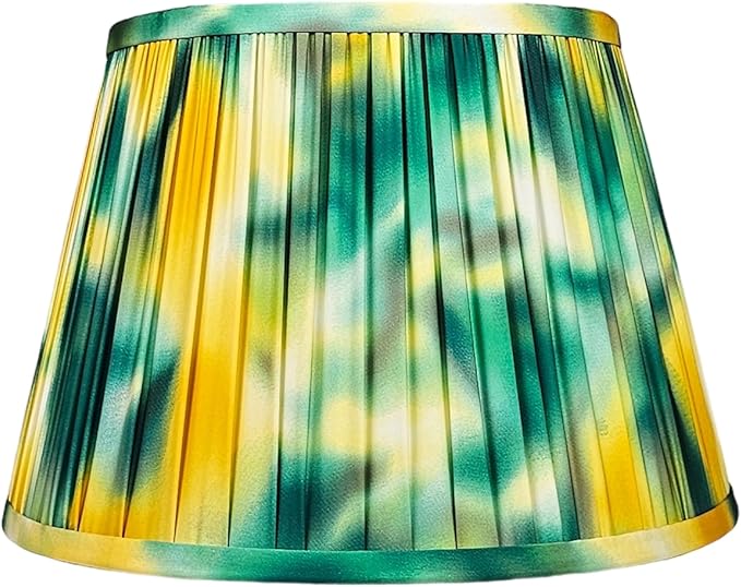 RDI Pleated Pattern Fabric Lampshade, Flora Collection, Medium Lamp Shade, 10 x 14.5 x 10 inch (Top x Bottom x Height), Abstract Lemon