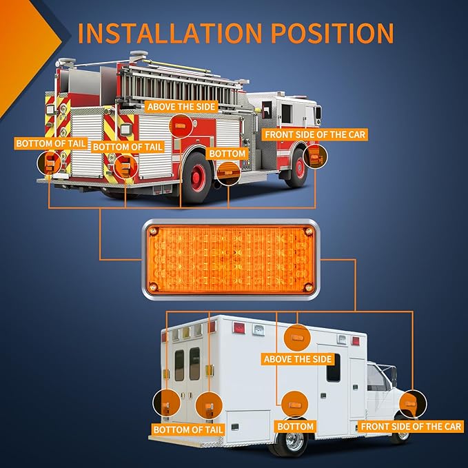 Nilight 2PCS 42LED Amber Wireless Magnetic Strobe Lights Portable Warning Hazard Light Surface Mount Waterproof 5 Patterns for 12V 24V Cars Trucks Van Off Road Vehicles ATV