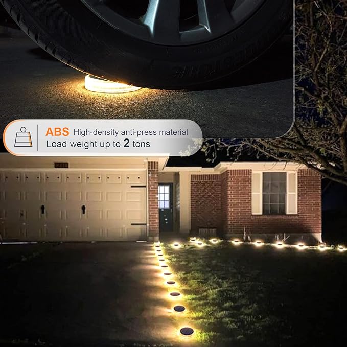 YiLaie Solar Step Lights Outdoor Waterproof, Warm White Stair Lights Solar Powered for Steps Deck Stair Yard Pathway (4 Pack)