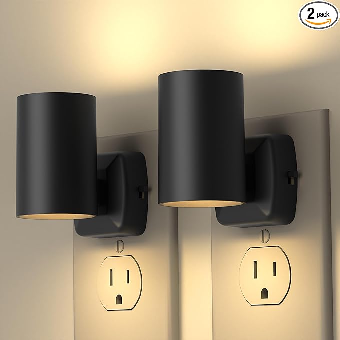 Led Night Light Plug in,Night Lights Plug into Wall Dusk to Dawn Sensor,20lm/40lm Adjustable Brightness,2700k Soft White,Dimmable Night Light for Hallway Bedroom Bathroom 2 Pack ETL-Certified