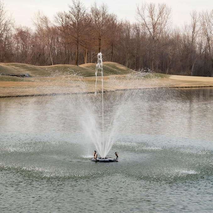 HALF OFF PONDS Floating Fountain, 1 HP Pond Aerator, 200 ft Cord, 15,000 GPH Water Pump, 13 Spray Patterns, Energy-Efficient, for Large Ponds, Lakes & Water Gardens