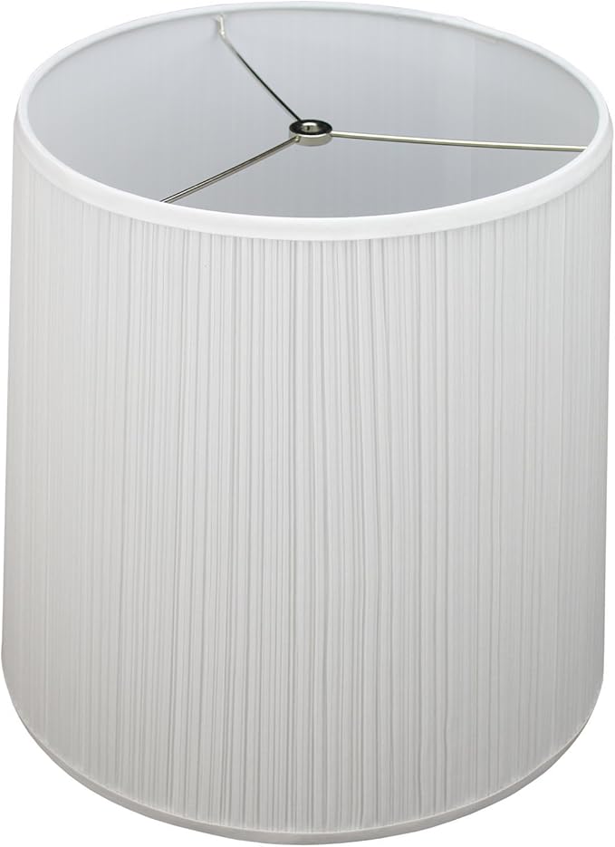 FenchelShades.com Lampshade 13" Top Diameter x 15" Bottom Diameter x 15" Slant Height with Washer (Spider) Attachment for Lamps with a Harp (Pleated White)