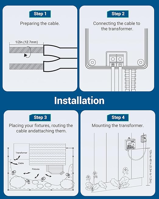 DEWENWILS 60W WiFi Low Voltage Transformer, 120V AC to 12V DC, Smart Outdoor Low Voltage Landscape Transformer with Timer, Work with Alexa & Google Home, Weatherproof for Landscape Lights, ETL Listed