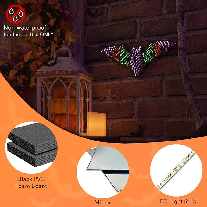 Bat Neon Signs,3D Infinity Mirror Light for Table/Wall Art Decor,Halloween Neon Lights Decoration USB/Battery Powered Led Neon Sign for Halloween Wall Decor, Bedroom, Kids Gift, Bar, Party