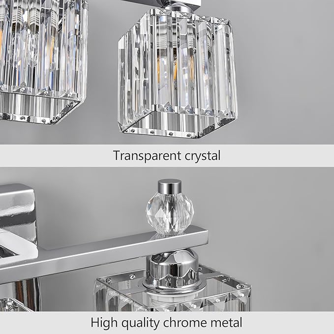Chrome Bathroom Vanity Lights Crystal Vanity Light Bathroom Lighting Fixtures 2 Light Modern Vanity Lighting Fixtures