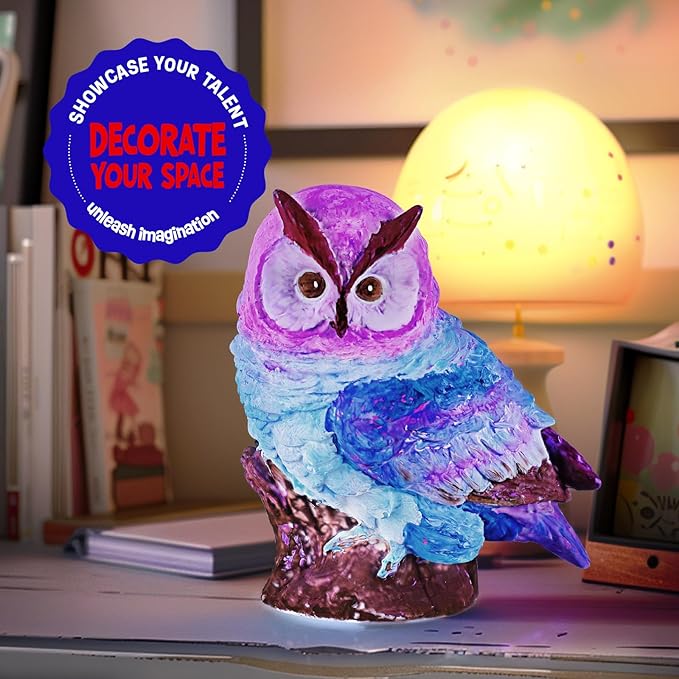 Paint Your Own Owl Lamp Kit, Art Supplies Painting Kits for Kids 6-12, Arts and Crafts for Kids Ages 8-12, Owl Toy Girls Boys Birthday Easter Gifts for Kids Ages 3 4 5 6 7 8 9 10 11 12+