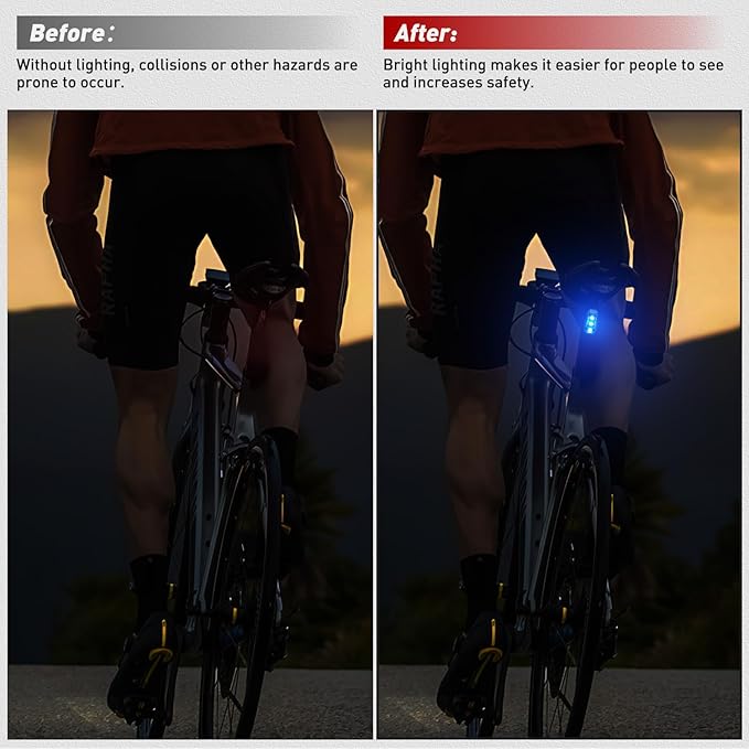 Nilight LED Safety Light 4PCS Blue Marine Navigation Bike Tail Lights Three Modes Waterproof Reflective Gear Clip On Flash Strobe Indicator Lamp for Night Boating Fishing Cycling Jogging