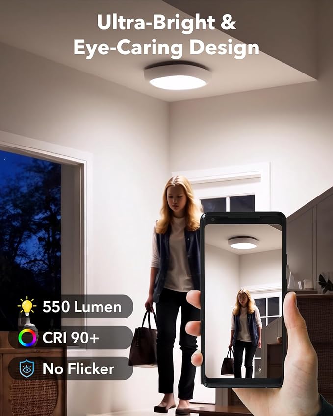 IP54 Waterproof Rechargeable Shower Light Indoor, 12000mAh Motion Sensor Wireless Ceiling Light with Remote No Wiring, Battery Operated Closet Lights Cordless LED Overhead Lighting for Pantry Bathroom