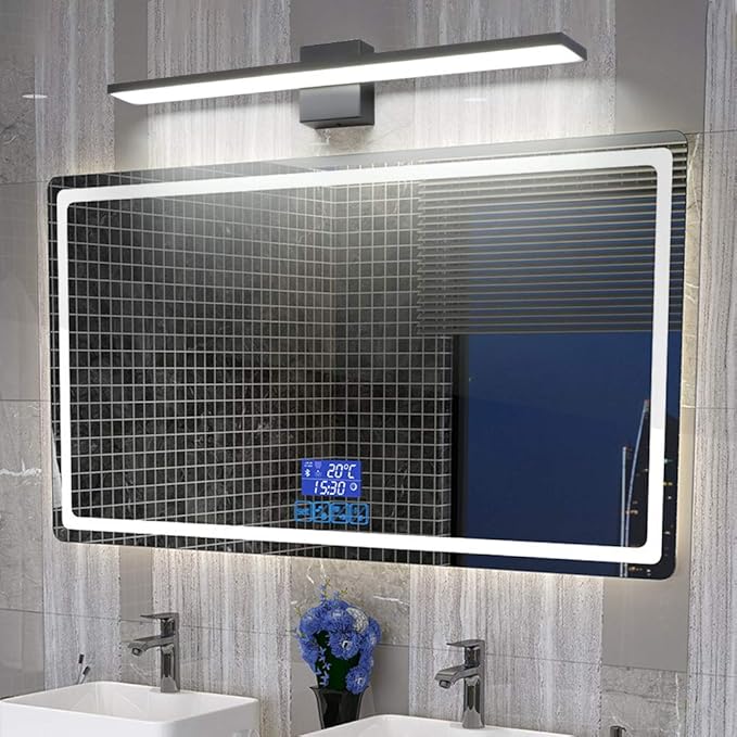 Ralbay 31.5inch Modern LED Black Vanity Light 28W Aluminum Frosted Acrylic for Bathroom Vanity Lighting Fixtures Cool White 6000K