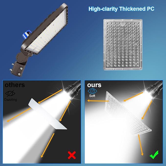 ledmo 1Pack 52500LM LED Parking Lot Light 350W Dusk to Dawn Outdoor Pole or Wall Mount Commerical Area Lighting Street Foold Security Lights Shoebox Lamp Slip Fitter 5000K IP65 for Sport Stadium Yard