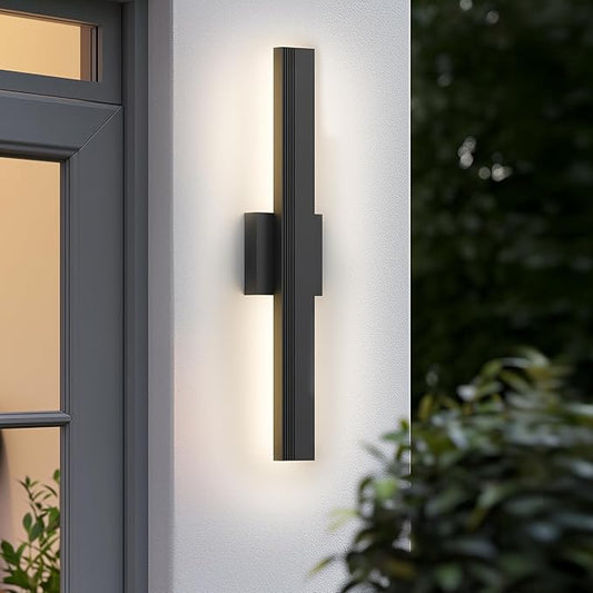 LamQee 23.6 In Aluminum Long Outdoor Wall Light, 3000K 1600LM Integrated LED Waterproof IP65, Linear Modern Exterior Lighting Fixtures Wall Mount Outside Sconce for House Porch Patio Garage Front Door