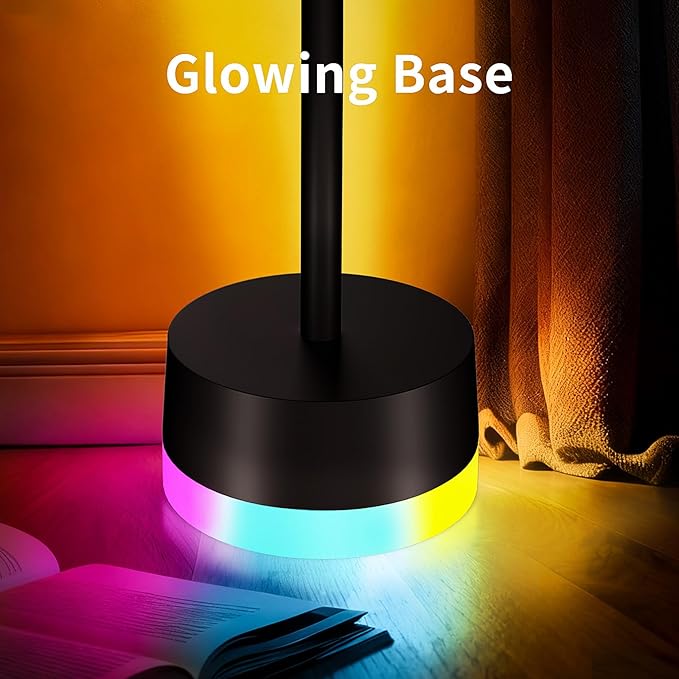 KSIPZE Led Floor Lamp, RGB+IC Corner Floor Lamps with Remote, Button, APP Control 16 Million Colors, 200+ Scenes, Music Sync, DIY Smart Led Corner Lamp for Bedroom
