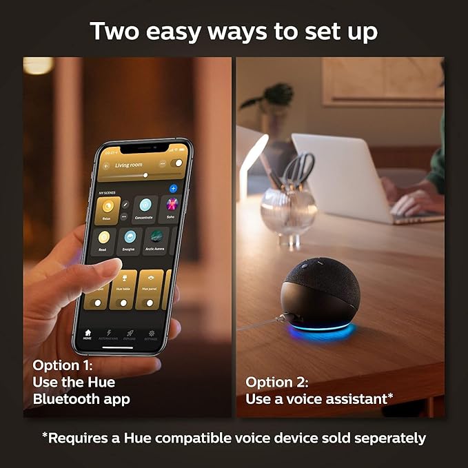 Philips Hue 553925 White Ambiance Base Lumen (60W) Smart Button Starter Kit Works with Amazon Alexa, Google Assistant, Apple HomeKit 60 Watt (Old Version), 3 Count (Pack of 1)
