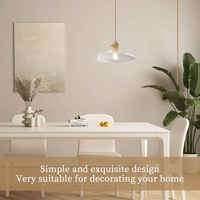 Hanging Lights with Plug in Cord, 9.1 Inch Embossed Design Lampshade Hanging Lamp Adjustable 14Ft Cord On/Off Switch Plug in Pendant Light Kitchen Island Pendant Lights
