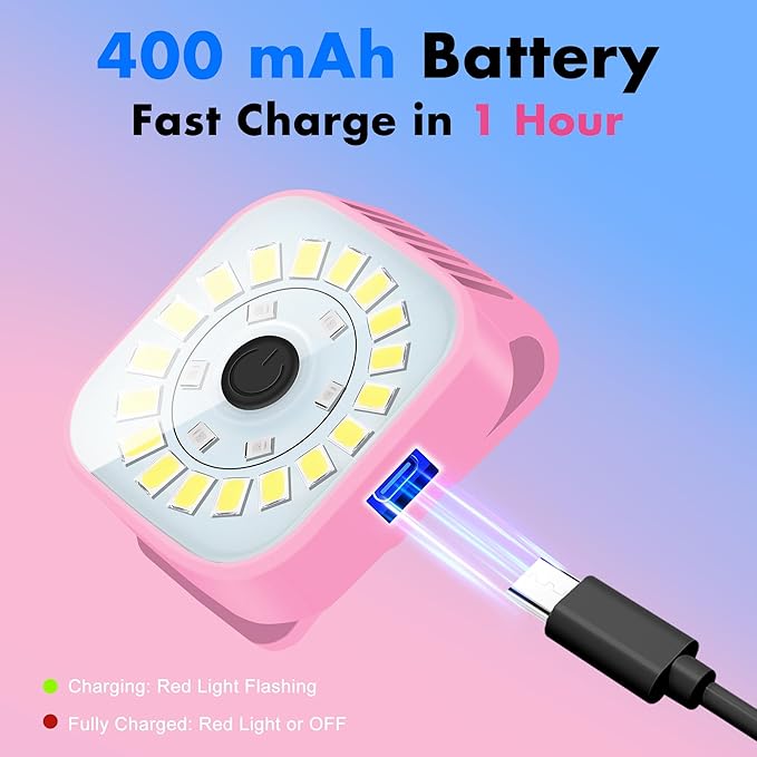 2 Pack Pink Running Lights for Runners, Rechargeable Walking Light for Night Walking,Clip On Flashlight,Running Accessories for Women,Safety Light Gear for Hiking,Fishing,Camping,Jogging