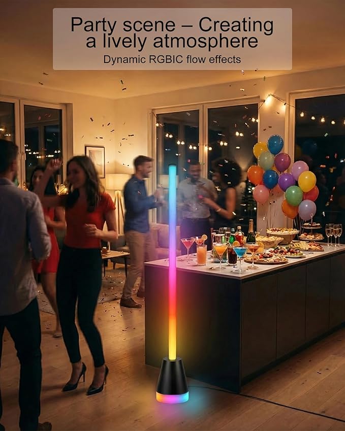 Name 56" RGBIC Floor Lamp, Bendable LED Corner Lamp with Music Sync, Memory Function Smart Standing Lamp for Living Room Bedroom, APP Remote Control Ambient Lighting