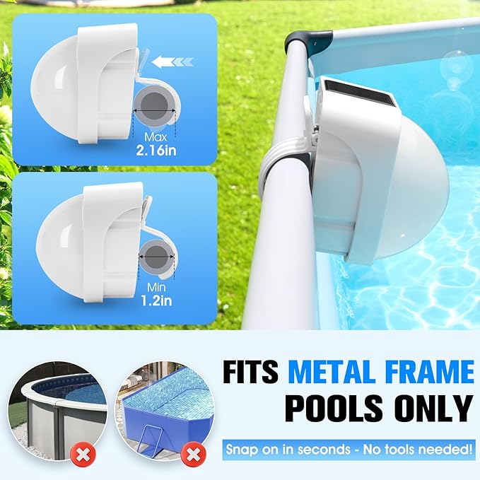 Solar Pool Lights,Solar Powered Above Ground Pool Lights,Frame Pool lights Waterproof,2026 Outdoor Swimming Pool Solar Light,Color Changing Pool Light for Above Ground Pool Accessories-2PC