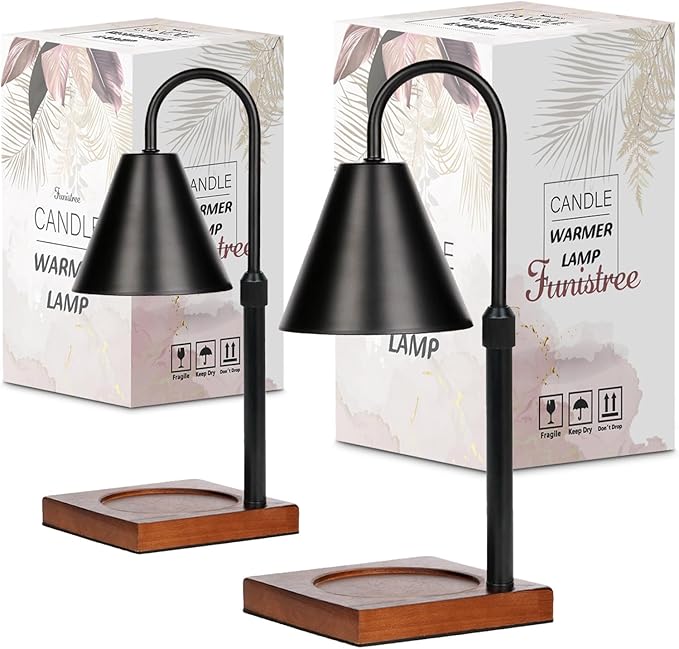 Modern Candle Warmer Lamp 2 Pack, Dimmable Candle Lamp Warmer with Timer, Birthday Gifts for Women Who Have Everything,Gifts for Mom,Height Adjustable Candle Lamp, Cozy Living Room Bedroom Decor