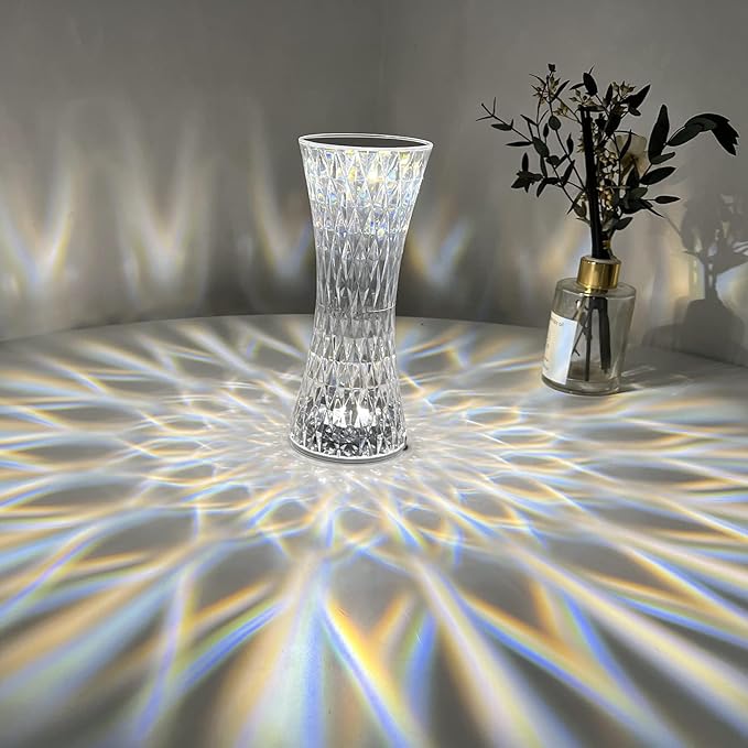 MIFXIN Crystal Table Lamp RGB 16 Colors Changing Remote Control Diamond Crystal Lamp USB Charging Touch Light Decorative Acrylic LED Desk Lamp for Bedroom Living Room Dinning Table Decor