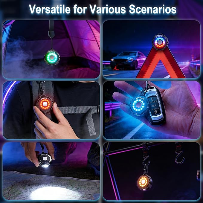 G1 Mini Keychain Flashlight Rechargeable,Small Powerful EDC Pocket Flashlight with White & RGB Side Light,Magnetic,Carabiner Clip,IP67 Waterproof Aluminum LED for Camping & Hiking (Black)