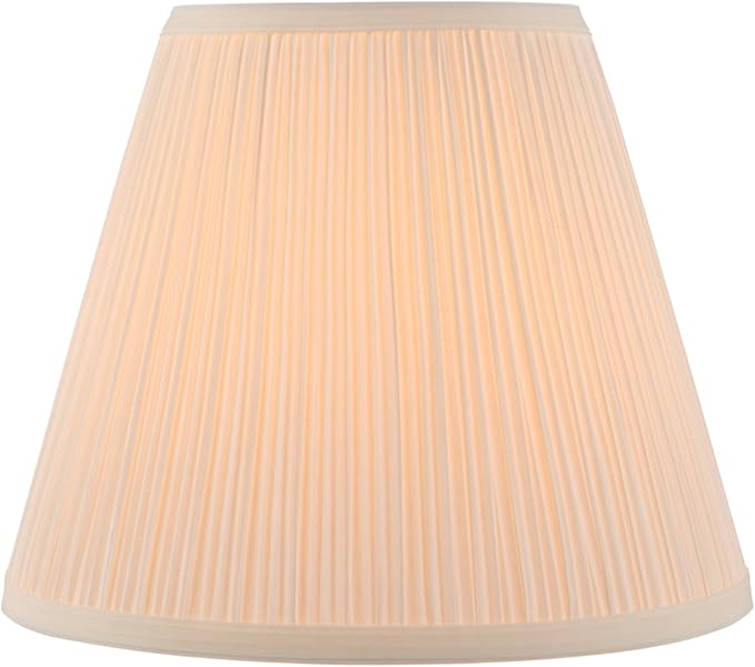 Aspen Creative 33055, Hardback Empire Transitional Spider Lamp Shade, Mushroom Pleated Pleated White, 7" Top x 13" Bottom x 10" Slant