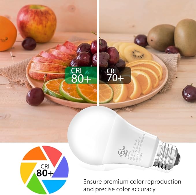 dalattin 4 Pack LED Bulbs Soft Warm 2700K, 100 Watt Equivalent A19 Standard Bulbs, E26 Base, 1500 LM, Efficient 15W Energy Saving, Non-Dimmable, 80+ CRI, 120V, UL Listed, for Living Room, Office