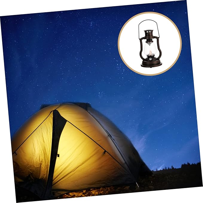 PRETYZOOM Retro Handheld Kerosene Lamp Portable Decorative Light for Home Bar Rechargeable Vintage Lantern Warm Glow for Festivals and Cozy Atmospheres