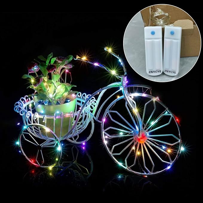 ZNYCYE 10 Pack 10 ft 30 LED Mason Jar String Lights 8 Modes with Timer Waterproof Fairy Lights Upgraded Battery（Included Operated for DIY Wedding Party Mason Jar Christmas Decorations (Multi-Color)