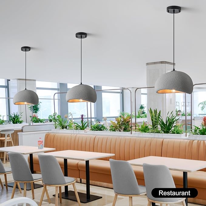 11.8 inch Wabi Sabi Pendant Light Modern Japanese Ceiling Fixture for Dining Room Kitchen Island Hallway, Gray E26 Base Hanging Lamp (30cm/11.8in)