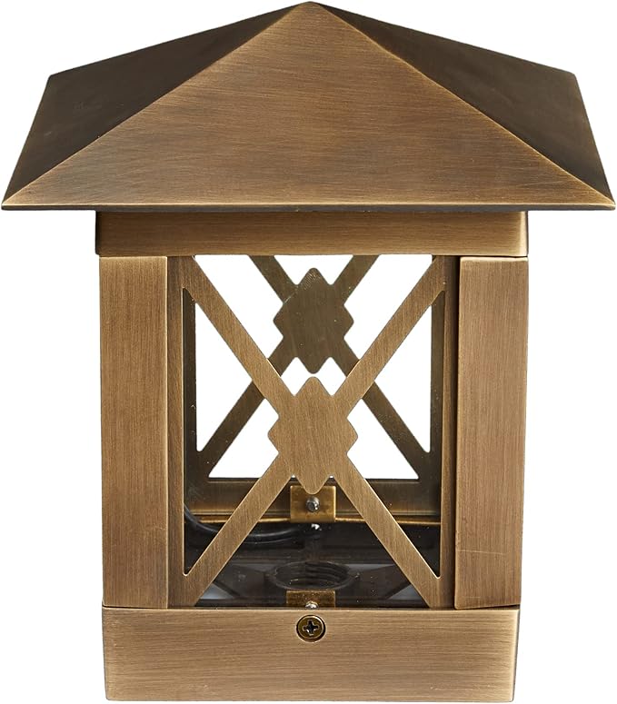 VOLT 12V Cast Brass (Bronze) 4" x 4" LED Outdoor Post Top Light 2700K Warm White 100 Lumens for Low Voltage Deck, Dock & Fence Lighting