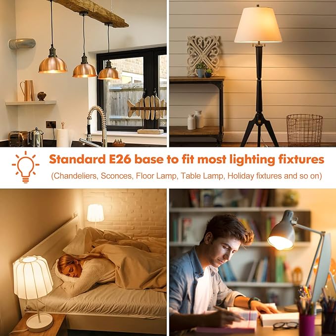 LED Light Bulbs, 100 Watt Equivalent A19 LED Bulbs, 13W 2700K Warm White 1500 Lumens Non-Dimmable Bright E26 Edison Medium Screw Bulbs for Home Bedroom Kitchen Living Room Office Lamp, 10-Pack